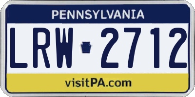 PA license plate LRW2712