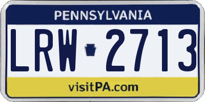 PA license plate LRW2713