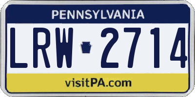 PA license plate LRW2714