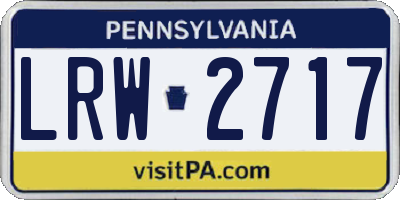 PA license plate LRW2717