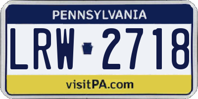 PA license plate LRW2718