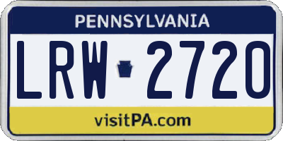PA license plate LRW2720