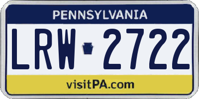 PA license plate LRW2722