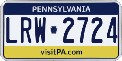 PA license plate LRW2724