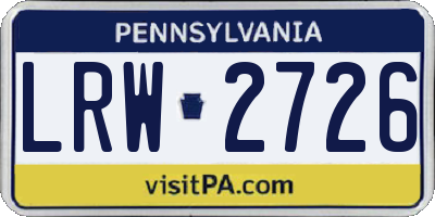 PA license plate LRW2726