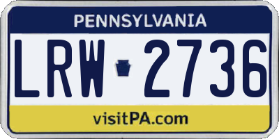 PA license plate LRW2736