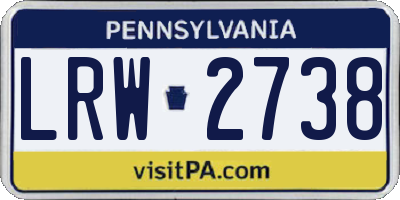 PA license plate LRW2738