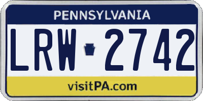 PA license plate LRW2742