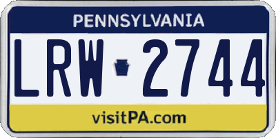 PA license plate LRW2744