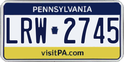 PA license plate LRW2745