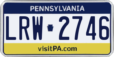 PA license plate LRW2746