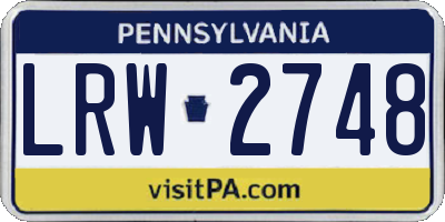 PA license plate LRW2748