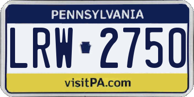 PA license plate LRW2750