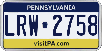 PA license plate LRW2758