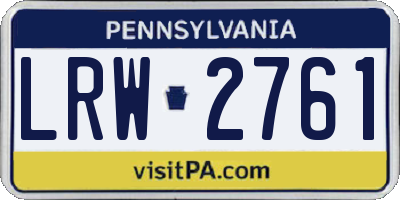 PA license plate LRW2761