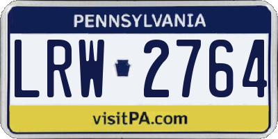 PA license plate LRW2764