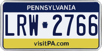 PA license plate LRW2766