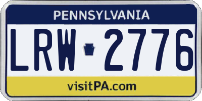 PA license plate LRW2776