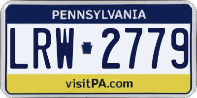 PA license plate LRW2779