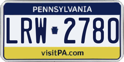 PA license plate LRW2780