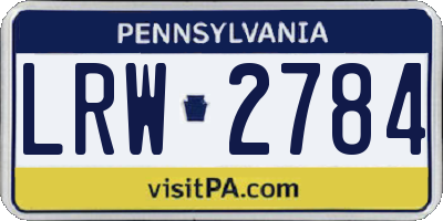 PA license plate LRW2784