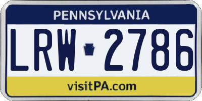 PA license plate LRW2786