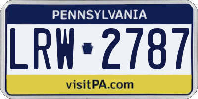 PA license plate LRW2787