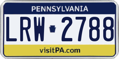PA license plate LRW2788