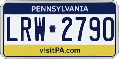 PA license plate LRW2790