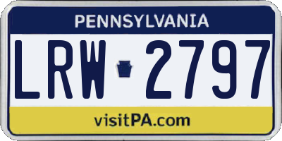 PA license plate LRW2797
