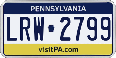 PA license plate LRW2799