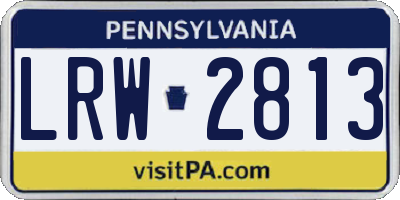 PA license plate LRW2813