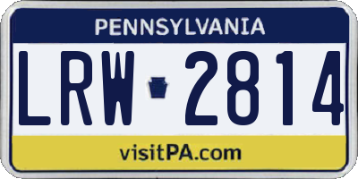 PA license plate LRW2814