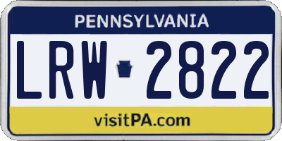 PA license plate LRW2822