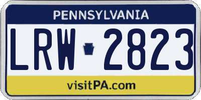 PA license plate LRW2823