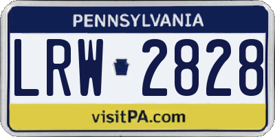 PA license plate LRW2828