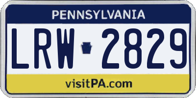 PA license plate LRW2829