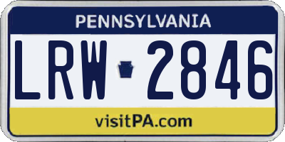 PA license plate LRW2846