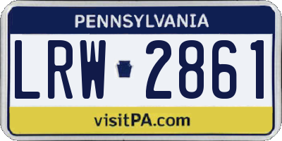 PA license plate LRW2861