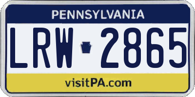 PA license plate LRW2865