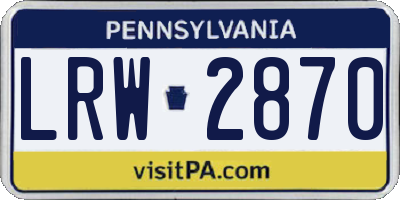 PA license plate LRW2870