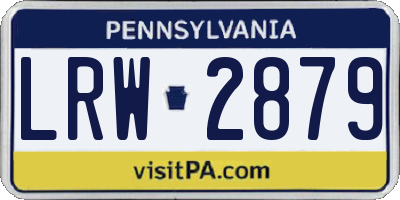 PA license plate LRW2879