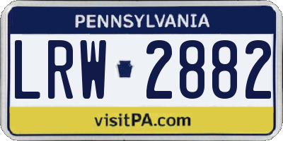 PA license plate LRW2882