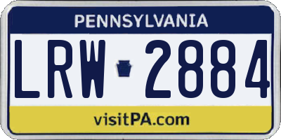 PA license plate LRW2884