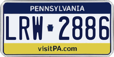 PA license plate LRW2886
