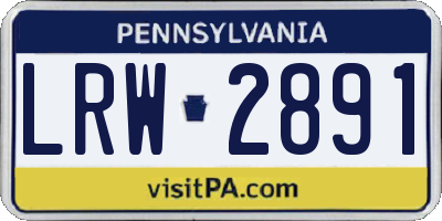 PA license plate LRW2891