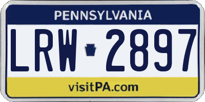 PA license plate LRW2897