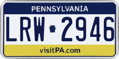 PA license plate LRW2946