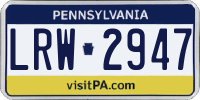 PA license plate LRW2947
