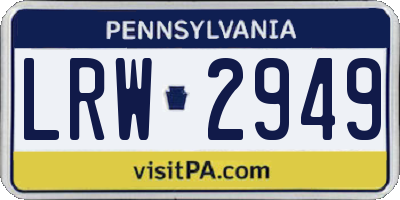PA license plate LRW2949